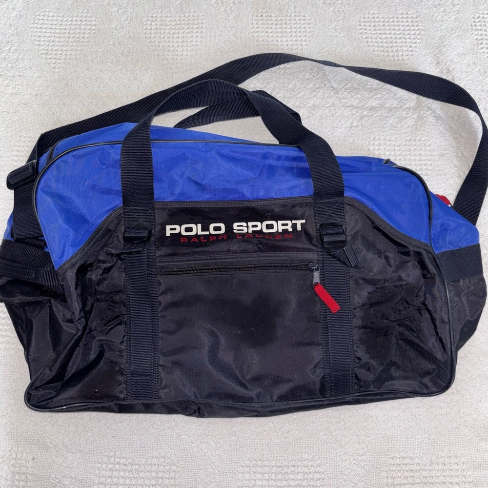 Polo Sport Ralph Lauren Vintage Duffle Gym Bag Preowned Navy Blue